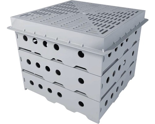 Camin inspectie pentru acoperis verde cu grilaj din plastic 300 x 300 x 330 mm