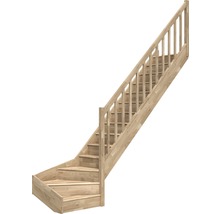 Scară din lemn cu balustradă pentru interior