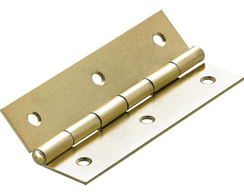 Balama fixă Hettich 50x100 mm, oțel alămit, pachet 10 bucăți Balamă de ușă metalică deschisă cu găuri pentru șuruburi