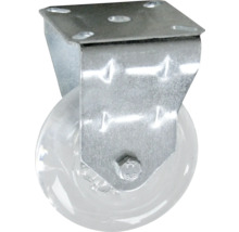 Rotiță pentru mobilă cu rolă din plastic transparent și fixare metalică