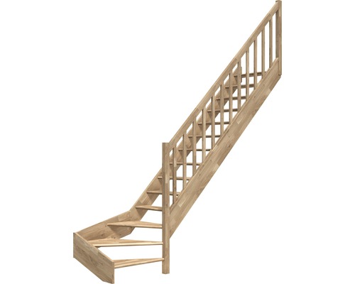 Scară laterală de interior Pertura Elenie 17 pași cu mână curentă și balustradă stejar lăcuit Scară laterală de interior Pertura Elenie 17 pași cu mână curentă și balustradă stejar lăcuit