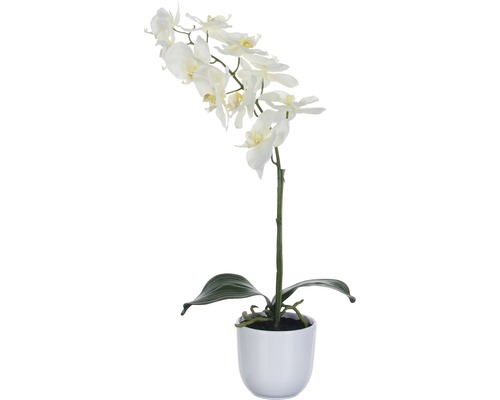 Floare artificială, orhidee, înălțime 60 cm, albă