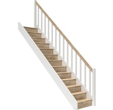 Scară din lemn cu balustradă albă