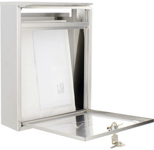 Cutie poștală metalică deschisă cu scrisoare și cheie