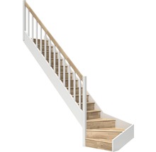 Scară din lemn cu balustradă albă