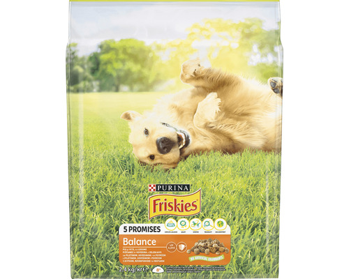 Hrană uscată pentru câini PURINA Friskies Balance cu pui și legume 2,4 kg