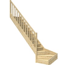 Scară din lemn cu balustradă pentru interior