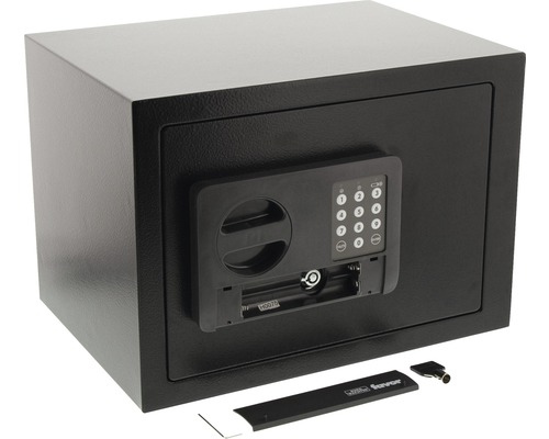 Seif negru pentru mobilă cu închidere numerică și cheie