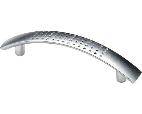 Mâner curbat pentru mobilă, din metal, cu model punctiform