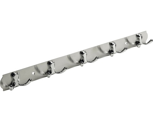 Cuier de perete cu 5x2 cârlige Hettich Modern 485x38x33 mm, oțel inoxidabil/zamac cromat