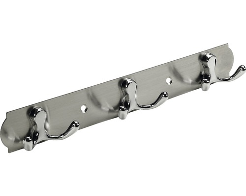 Cuier de perete cu 3x2 cârlige Hettich Modern 280x38x33 mm, oțel inoxidabil/zamac cromat-0