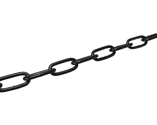 Lanț sudat cu zale lungi Pösamo Ø8 mm, 10m, oțel zincat negru Lanț negru
