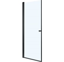 Ușă duș batantă basano Modena black 90x197,5 cm sticlă transparentă profil negru mat-thumb-5