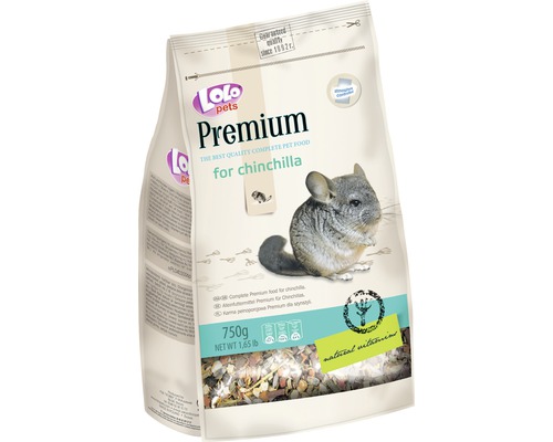 Hrană uscată premium Lolo pentru șinșile, 750 g Hrană pentru chinchilla Lolo Pets Premium, pachet de 750 grame