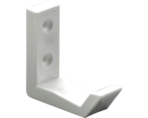 Cuier pentru mobilă cu 1 cârlig Hettich Budget 18x51 mm, plastic alb