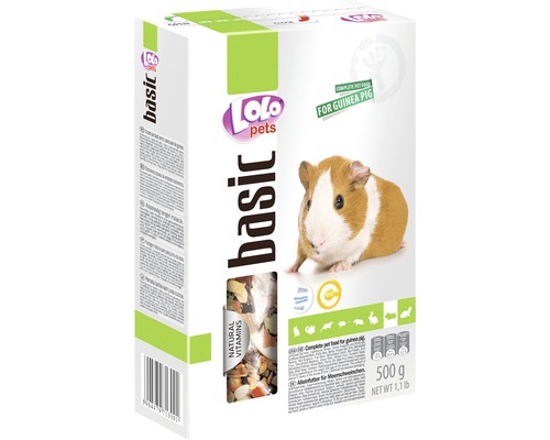 Hrană de bază Lolo pentru porcușor de Guineea, 500 g LOLOPets Basic hrană completă pentru cobai 500 grame