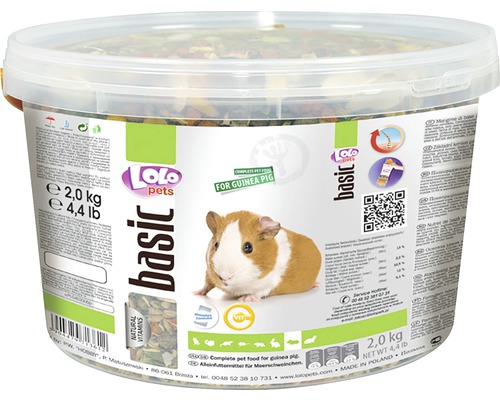 Hrană de bază Lolo pentru porcușor de Guineea, 2 kg Lolo Pets Basic Hrană completă pentru porcușori de Guineea, 2 kilograme
