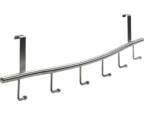 Cuier pentru ușă cu 6 cârlige Hettich Modern 595x170x90 mm, oțel inoxidabil