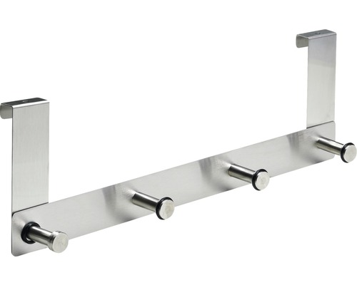 Cuier pentru ușă cu 4 cârlige Hettich Modern 400x135x60 mm, oțel inoxidabil, rotund