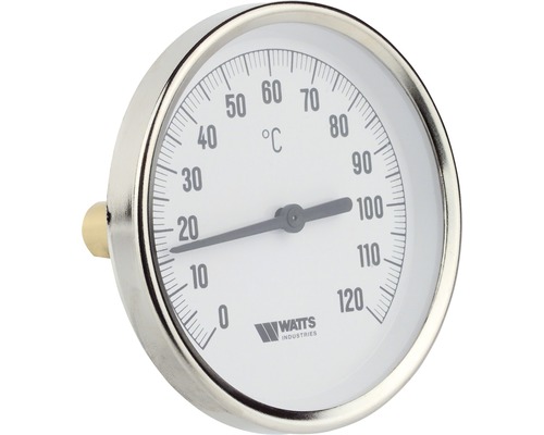 Termometru 80 mm, D1/2", 0-120°C, montaj axial