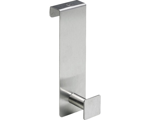 Cuier pentru ușă cu 1 cârlig Hettich Modern 40x133x54 mm, oțel inoxidabil, pătrat