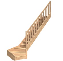 Scară din lemn cu balustradă