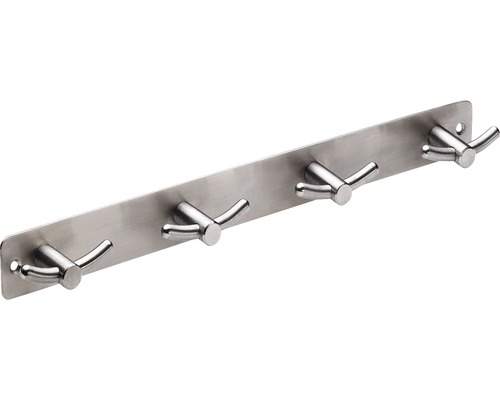 Cuier de perete cu 4x2 cârlige Hettich Modern 370x35x35 mm, oțel inoxidabil