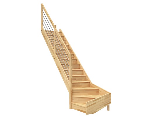 Scară de interior laterală Pertura Elenie cu balustradă și mână curentă 17 pași din lemn Scară de interior laterală Pertura Elenie cu balustradă și mână curentă 17 pași din lemn