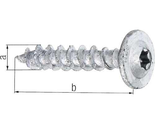 Șurub pentru lemn cu cap bombat și dimensiunile a și b