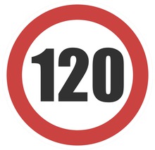 Indicator rutier: limita maximă de viteză 120