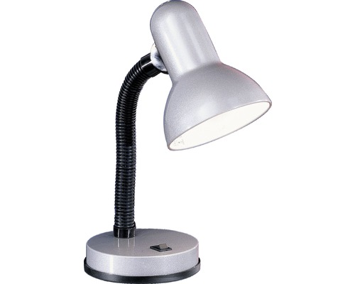 Lampă de birou Basic1 E27 max. 1x40W, cu întrerupător, argintiu