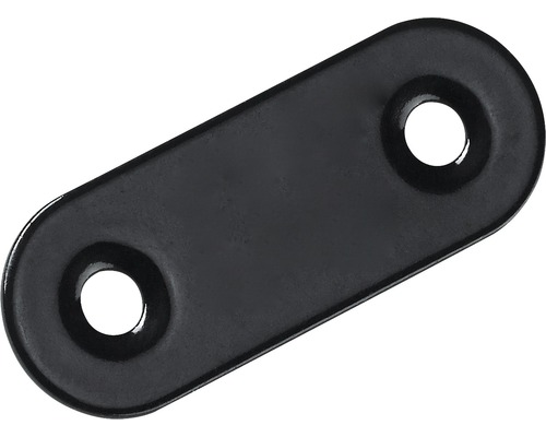 Conector plat tip plăcuță Hettich 15x40 mm, oțel negru, pachet 50 bucăți