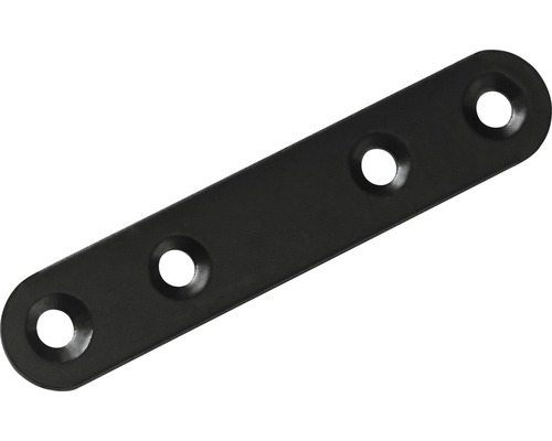 Conector plat tip plăcuță Hettich 15x80 mm, oțel negru, pachet 50 bucăți