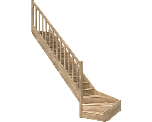 Scară de interior laterală Pertura Elenie cu balustradă și mână curentă 17 pași din lemn Scară de interior laterală Pertura Elenie cu balustradă și mână curentă 17 pași din lemn