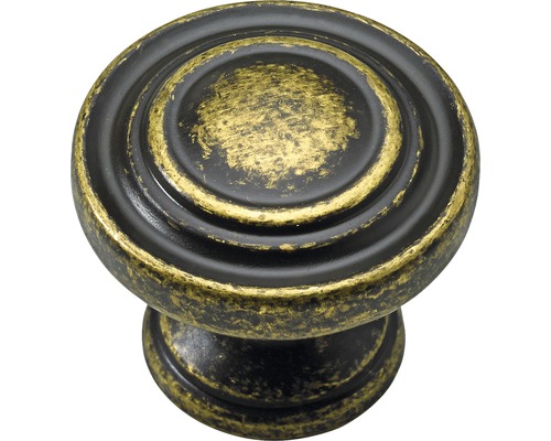 Buton pentru mobilă Hettich Antik & Retro Ø25mm, zamac nuanță alamă brunată Buton metalic pentru mobilă