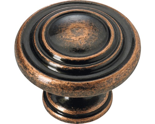 Buton pentru mobilă Hettich Antik & Retro Ø32mm, zamac nuanță cupru brunat Buton rotund pentru mobilă, din metal