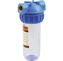 Carcasă filtru de apă cu capac albastru și recipient transparent