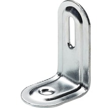 Conector unghiular metalic cu o gaură și o gaură alungită pentru fixare