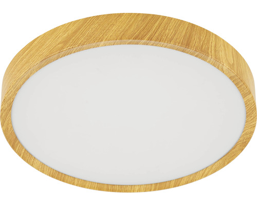 Lumină de plafon rotundă cu ramă din lemn
