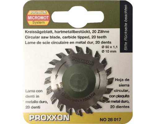 Disc circular Proxxon cu 20 de dinți, cu vârfuri din carbură