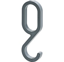 Cârlige pentru bară umerașe Hettich 30x15 mm, plastic gri, 4 bucăți