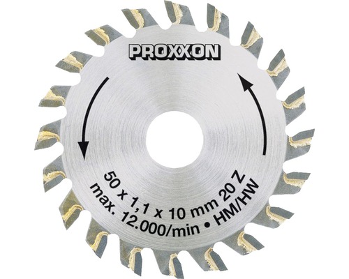 Disc debitare Ø50x1x10 mm, 20 dinți din tungsten, pentru Proxxon Micromot KS230