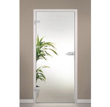 Ușă de sticlă cu ramă și mâner în design modern