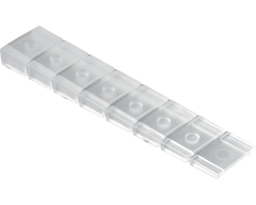 Distanțier segmentat tip pană Hettich 20x100x8 mm, plastic transparent, pachet 50 bucăți Distanțier segmentat tip pană Hettich 20x100x8 mm, plastic transparent, pachet 50 bucăți