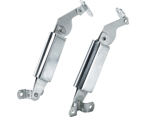 Limitatoare cu blocare Hettich 150mm, 1 pereche, pentru capac lăzi de lemn Două suporturi metalice pentru clapeta mobilierului