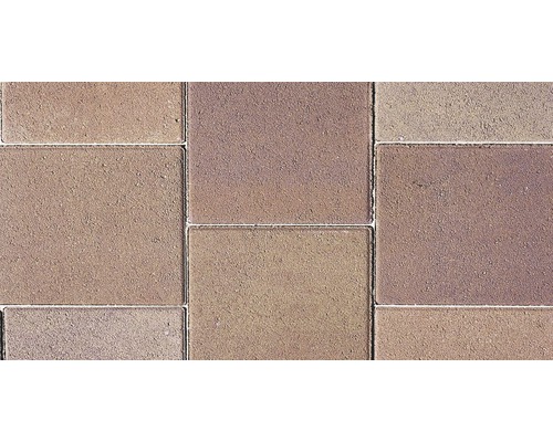 Dală beton Semmelrock Rettango brun roșcat 40x40x5 cm Prim-plan cu pavaj