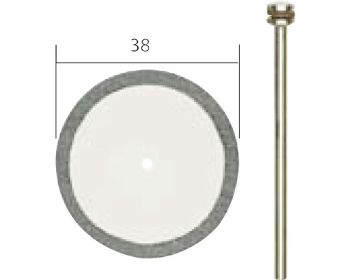 Dimensiunile unei dischete de lustruire cu știft, diametrul de 38 milimetri