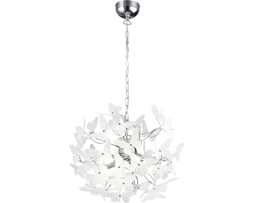 Lampa suspendată cu fluturi din metal și plastic