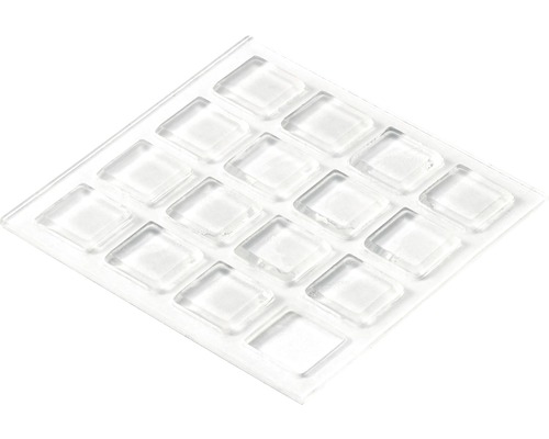 Protecție autoadezivă pentru mobilier Hettich 10x10 mm, plastic transparent, pachet 160 bucăți