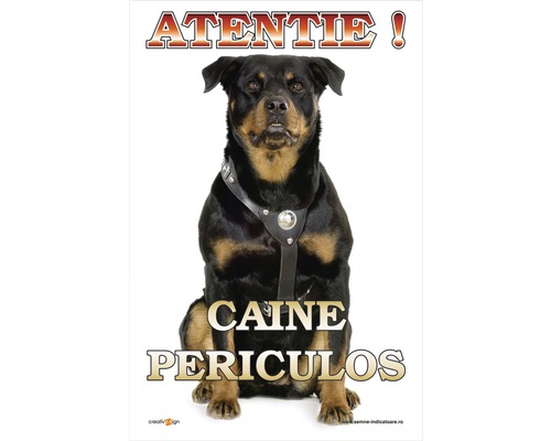 Afiș de avertizare câine periculos